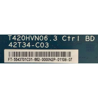 KIT DE TAREJETAS PARA TV VIZIO / MAIN FUENTE 75500W01A0096 / TP.MT5580.PB75 / T-CON 5543T01C01 / 42T34-C03 / PANEL T430HVN01.0 / DISPLAY T430HVN01.0 / MODELO D43-D2 LWZ2ULDS - Imagen 3